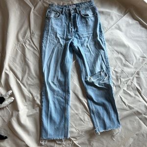 Zara Distressed Straight Leg Jeans